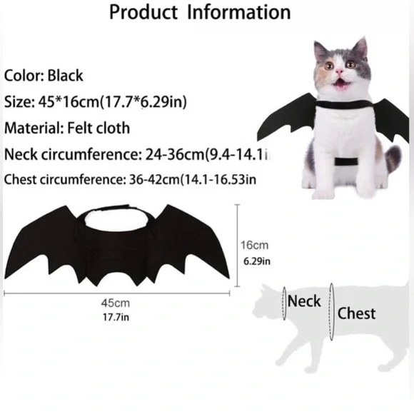 Pet Cat Bat Wings for Halloween Party Decoration - Picture 4 of 17